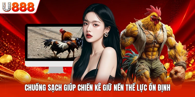 Chuồng sạch giúp chiến kê giữ nền thể lực ổn định